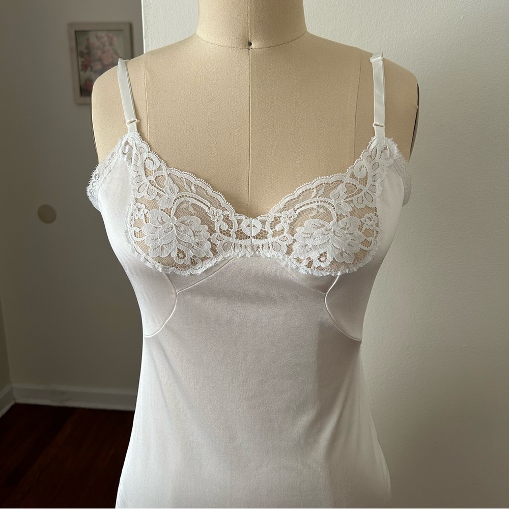 Vintage JCPenney White Nylon Slip
